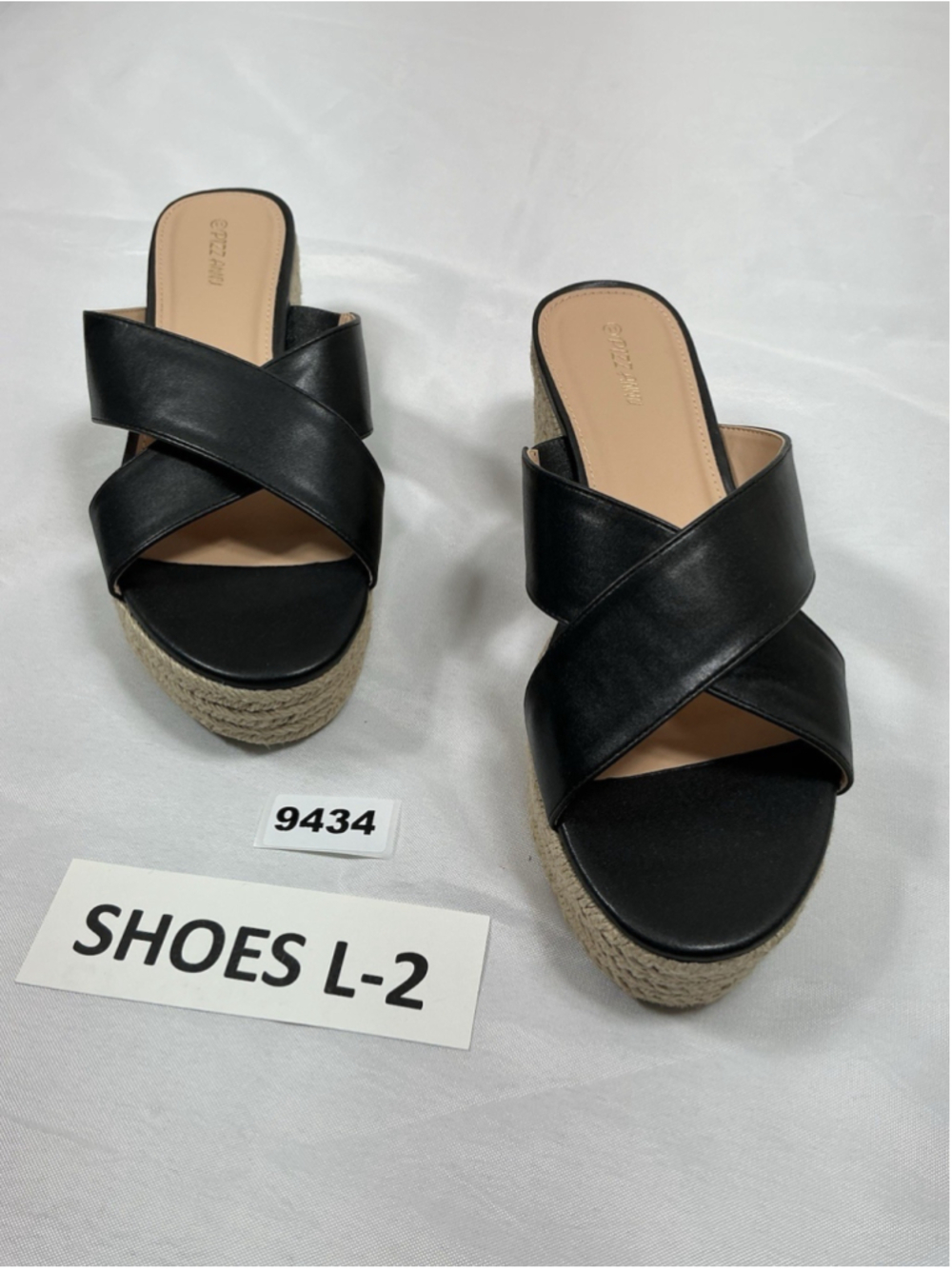 Womans New Pizz Annu Misty Wedge Espadrille Sandals Us 11 Eu 42 Black Platform